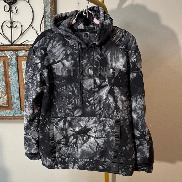 Zumba Fitness Black & Gray Tie-Dye Hoodie Sweatshirt - Picture 3 of 12